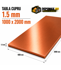 Tabla cupru 1.5mm – 1000 x 2000 mm – EN Cu-DHP